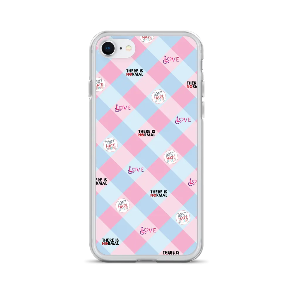 Disability Themed Small Patchwork  iPhone Case) Pastel Colors