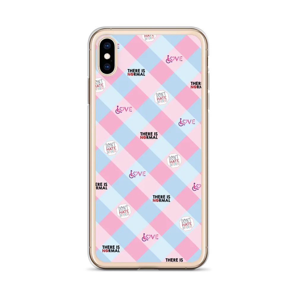 Disability Themed Small Patchwork  iPhone Case) Pastel Colors