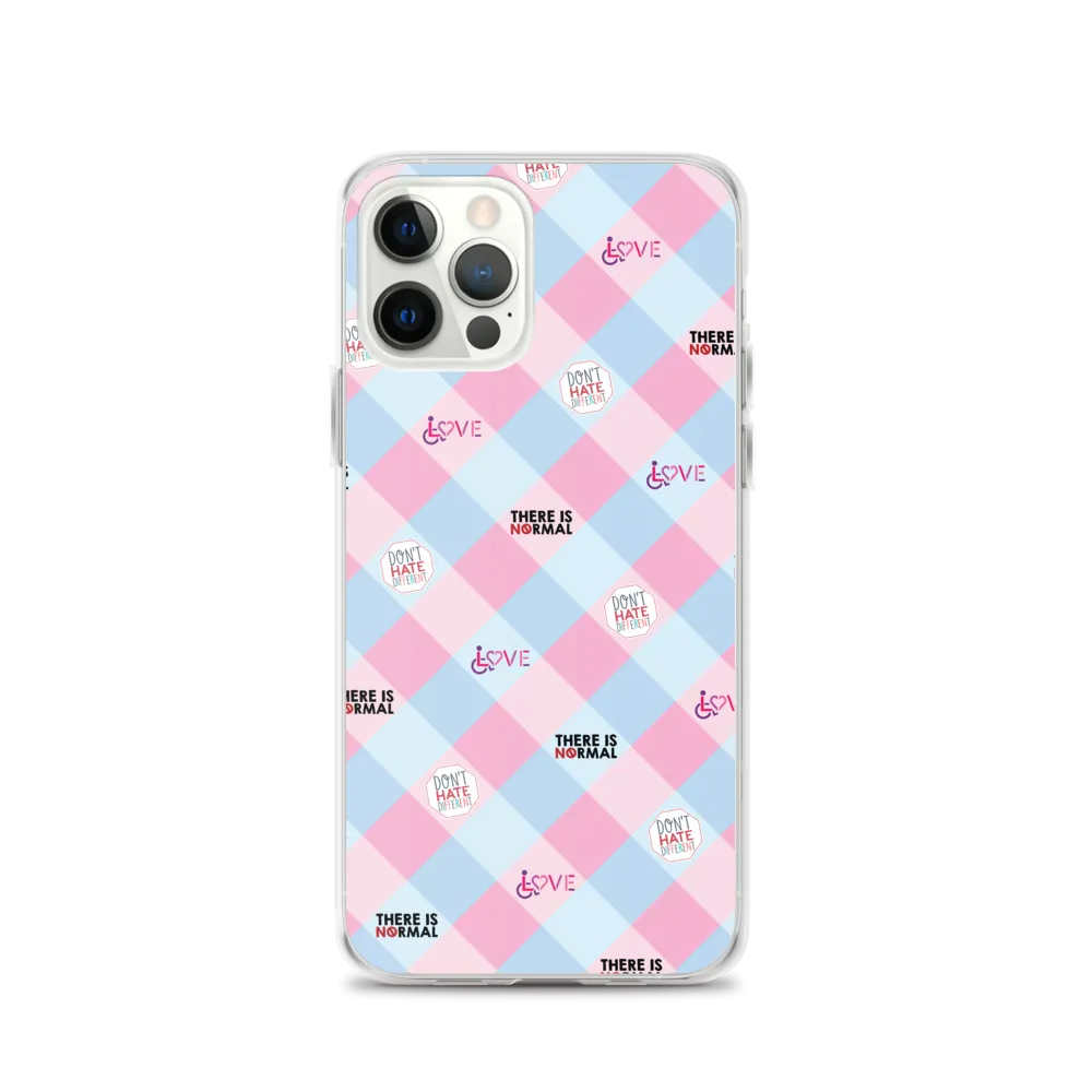 Disability Themed Small Patchwork  iPhone Case) Pastel Colors