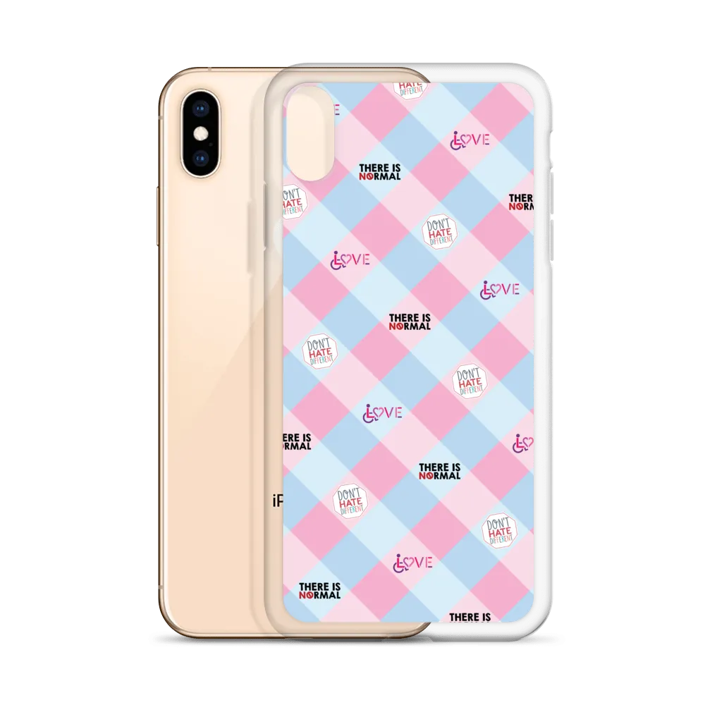 Disability Themed Small Patchwork  iPhone Case) Pastel Colors