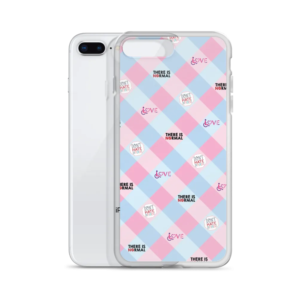 Disability Themed Small Patchwork  iPhone Case) Pastel Colors