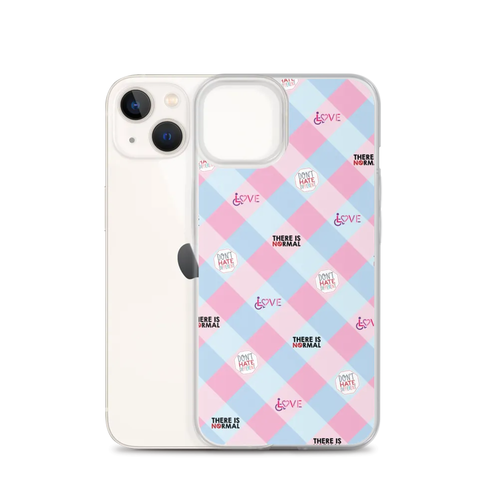 Disability Themed Small Patchwork  iPhone Case) Pastel Colors
