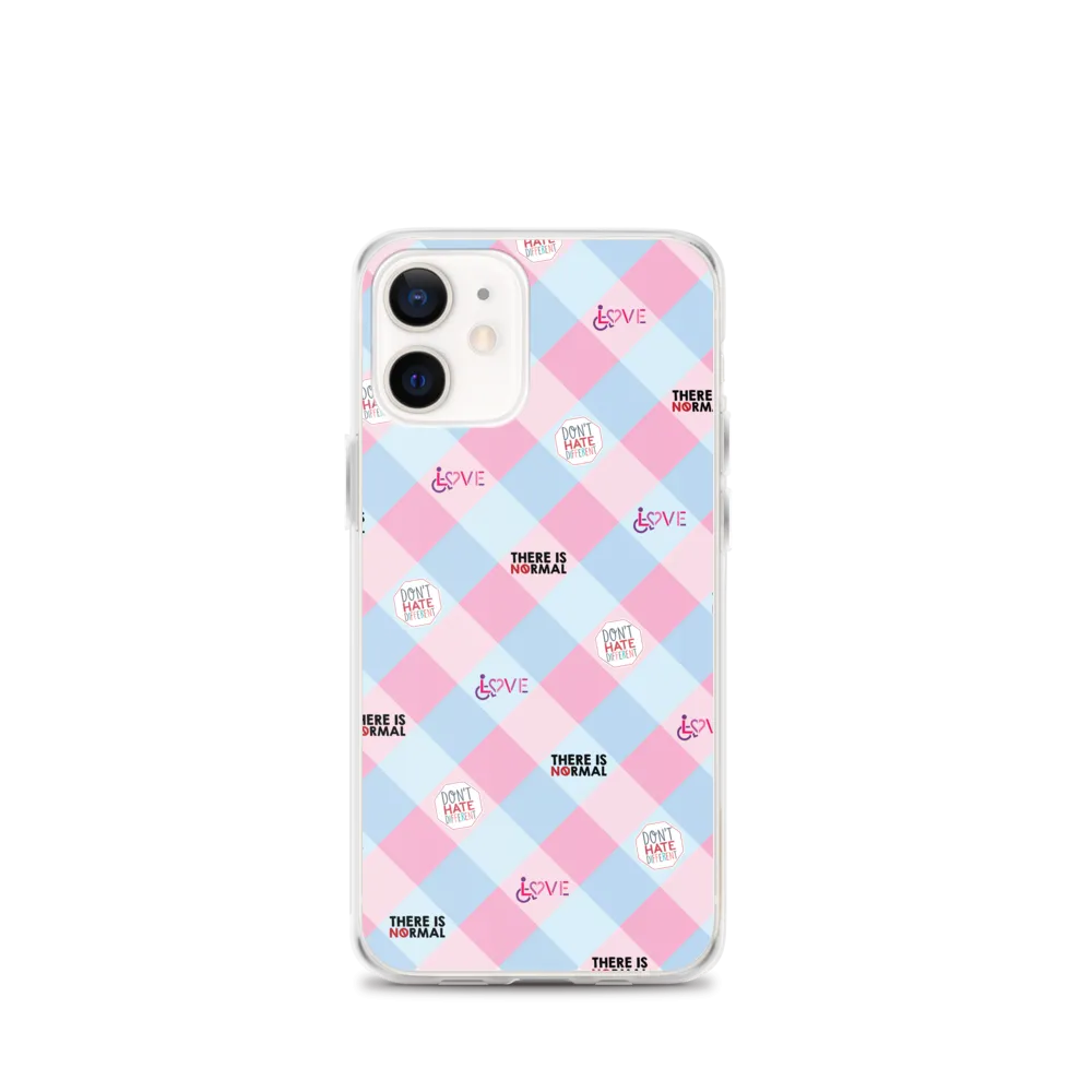 Disability Themed Small Patchwork  iPhone Case) Pastel Colors