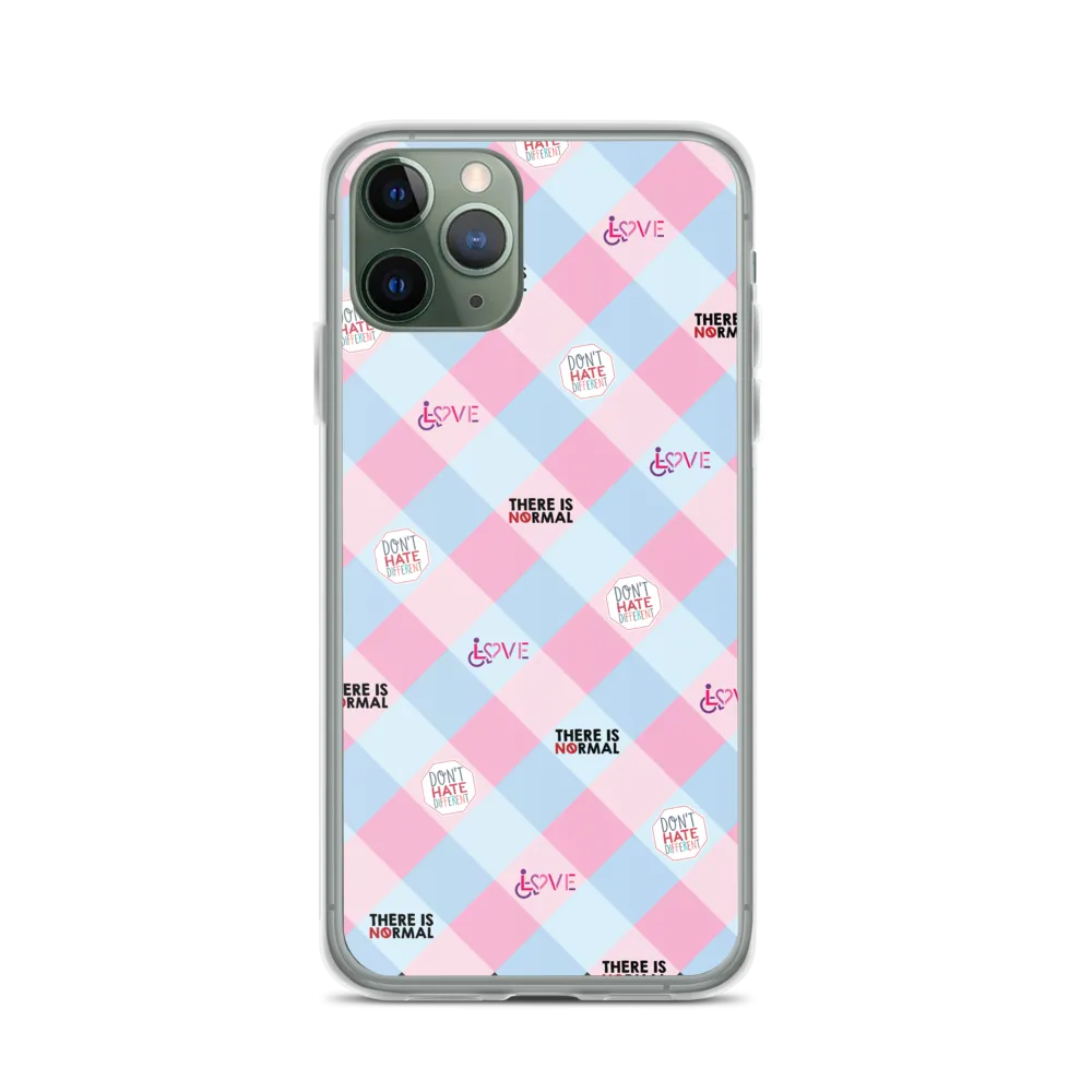 Disability Themed Small Patchwork  iPhone Case) Pastel Colors