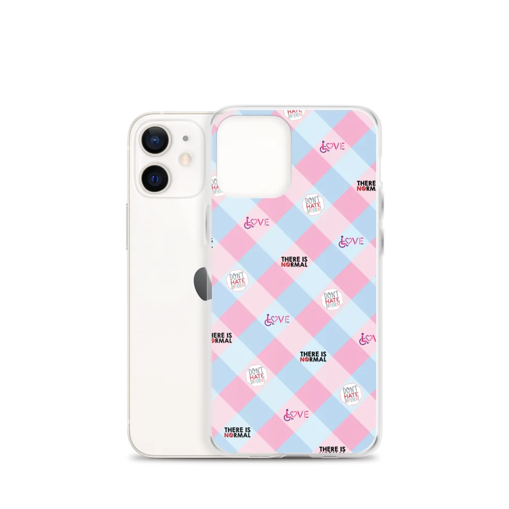Disability Themed Small Patchwork  iPhone Case) Pastel Colors