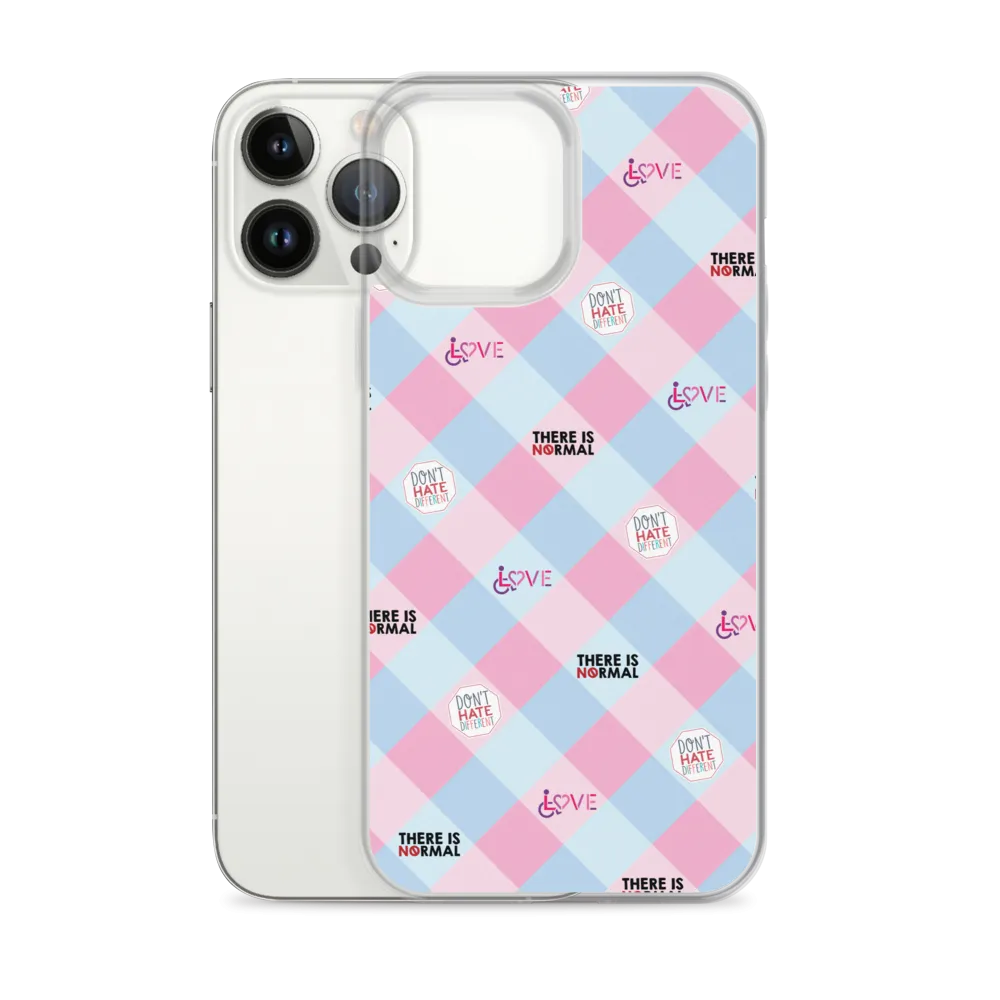 Disability Themed Small Patchwork  iPhone Case) Pastel Colors