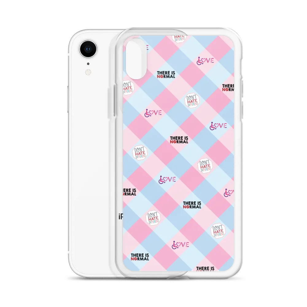 Disability Themed Small Patchwork  iPhone Case) Pastel Colors