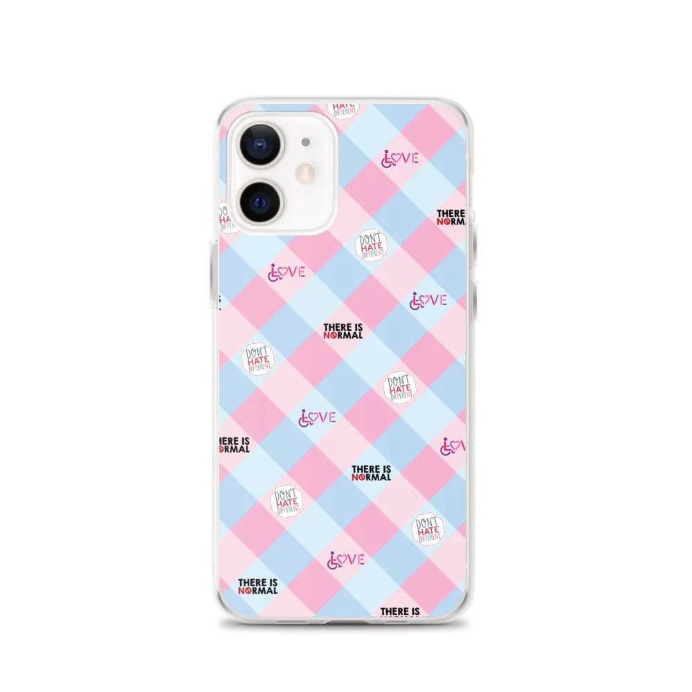 Disability Themed Small Patchwork  iPhone Case) Pastel Colors