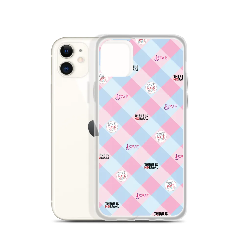 Disability Themed Small Patchwork  iPhone Case) Pastel Colors