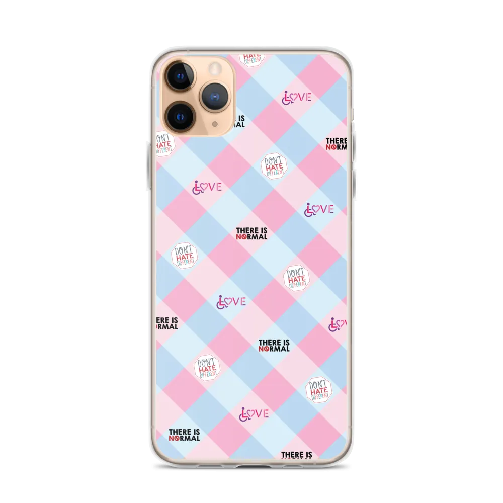 Disability Themed Small Patchwork  iPhone Case) Pastel Colors