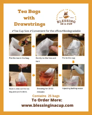 Empty Woven Style Draw String Tea Bags -25 Bags