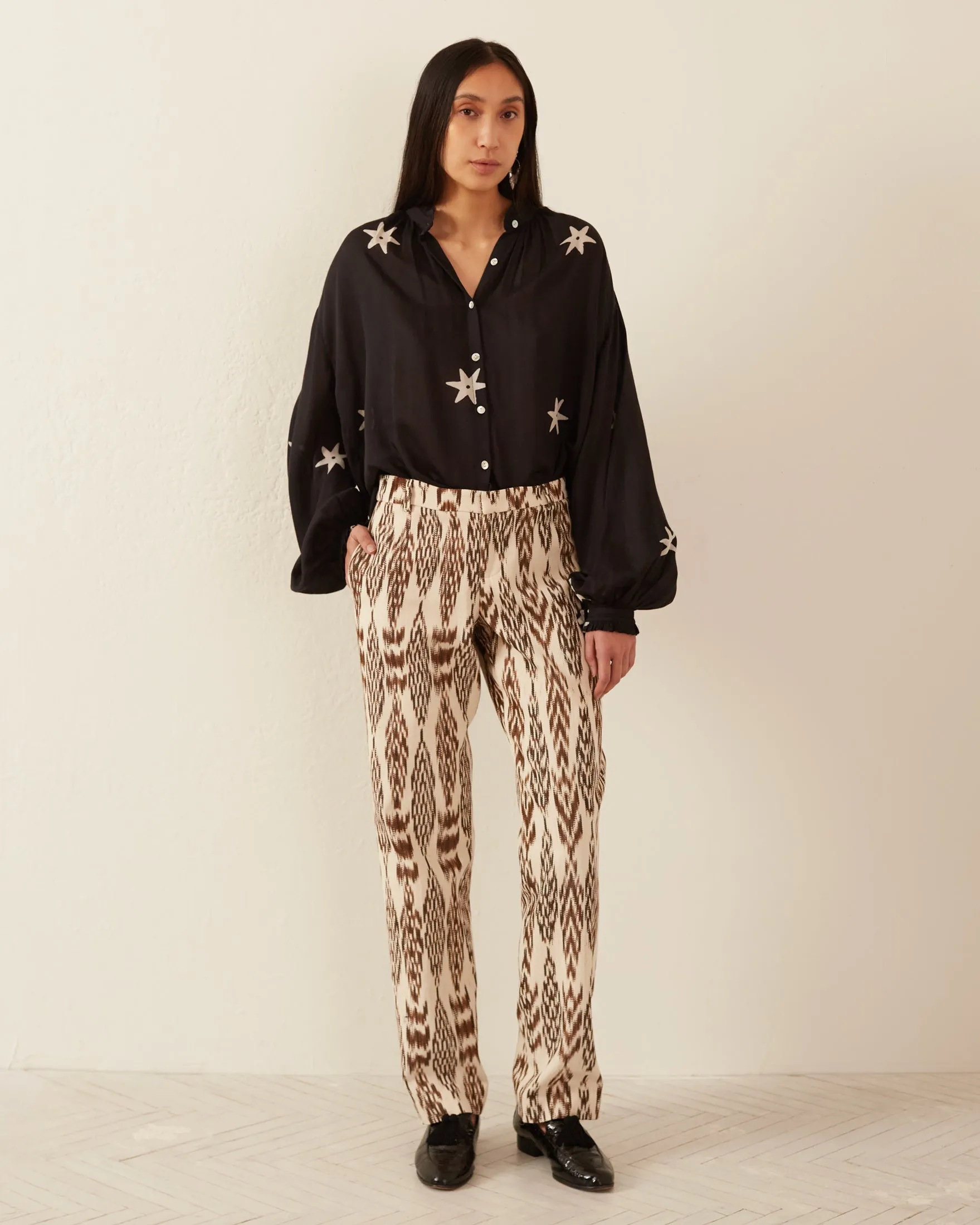 Ezra Feather Ikat Pant