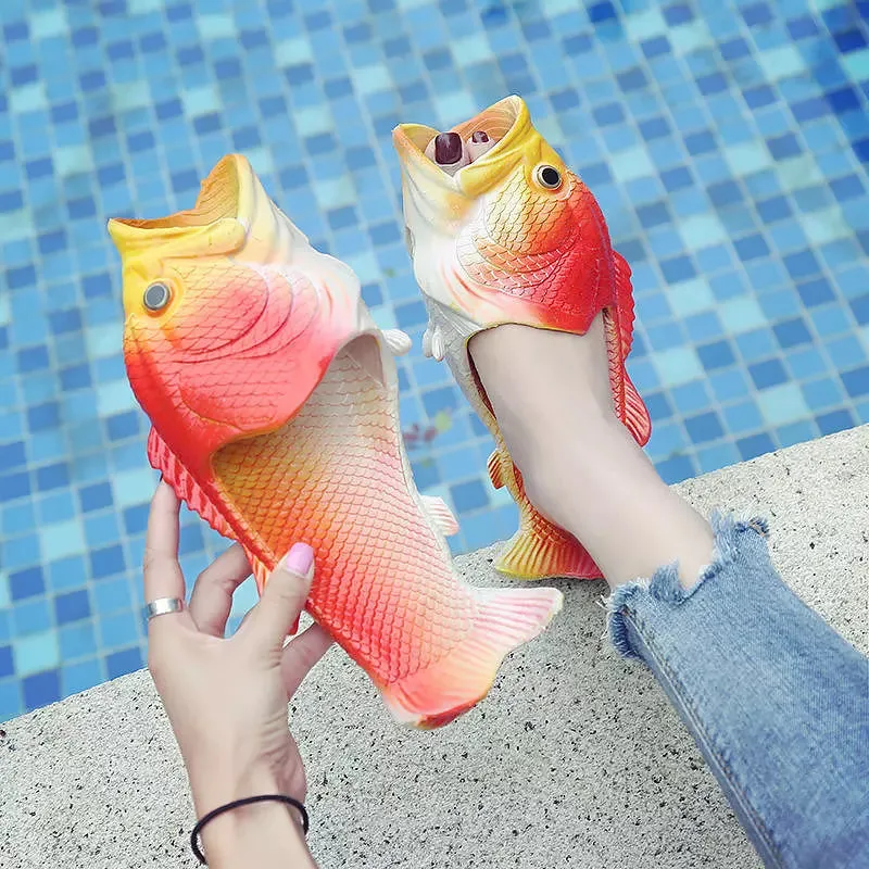Fish Slippers For Summer Unisex Family Funny Fish Sandals