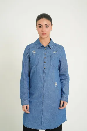 Fusion fashion Denim long top