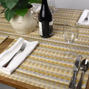 Hand Woven Cuadritos Placemats | Champagne