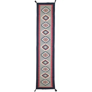 Hand-Woven Reversible Southwestern Design Handmade Wool Kilim (Size 2.6 X 11.9) Cwral-11001