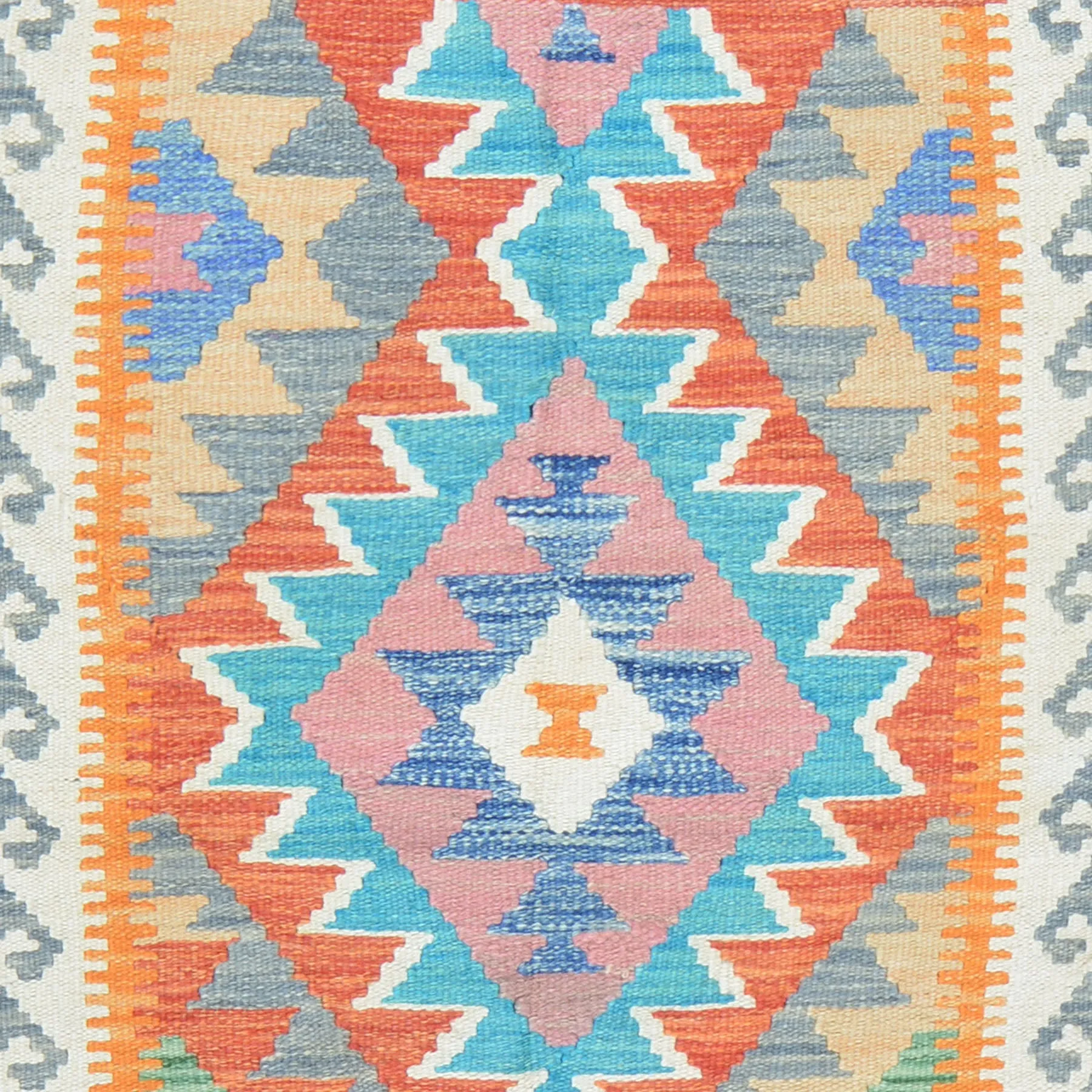 Hand-Woven Southwestern Design Kilim Handmade Wool Rug (Size 2.0 X 2.11) Cwral-9456