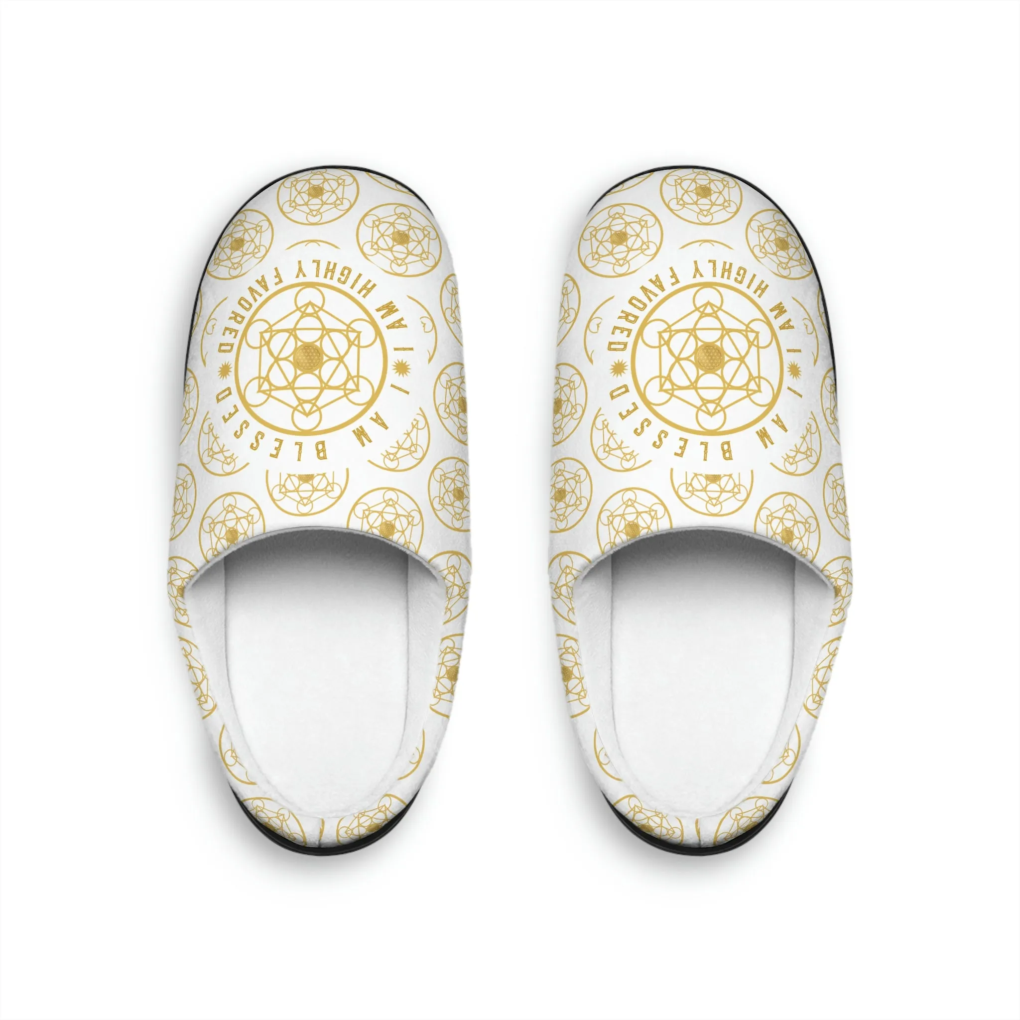 I AM BLESSED I AM HIGHLY FAVORED - Men's Indoor Slippers - White