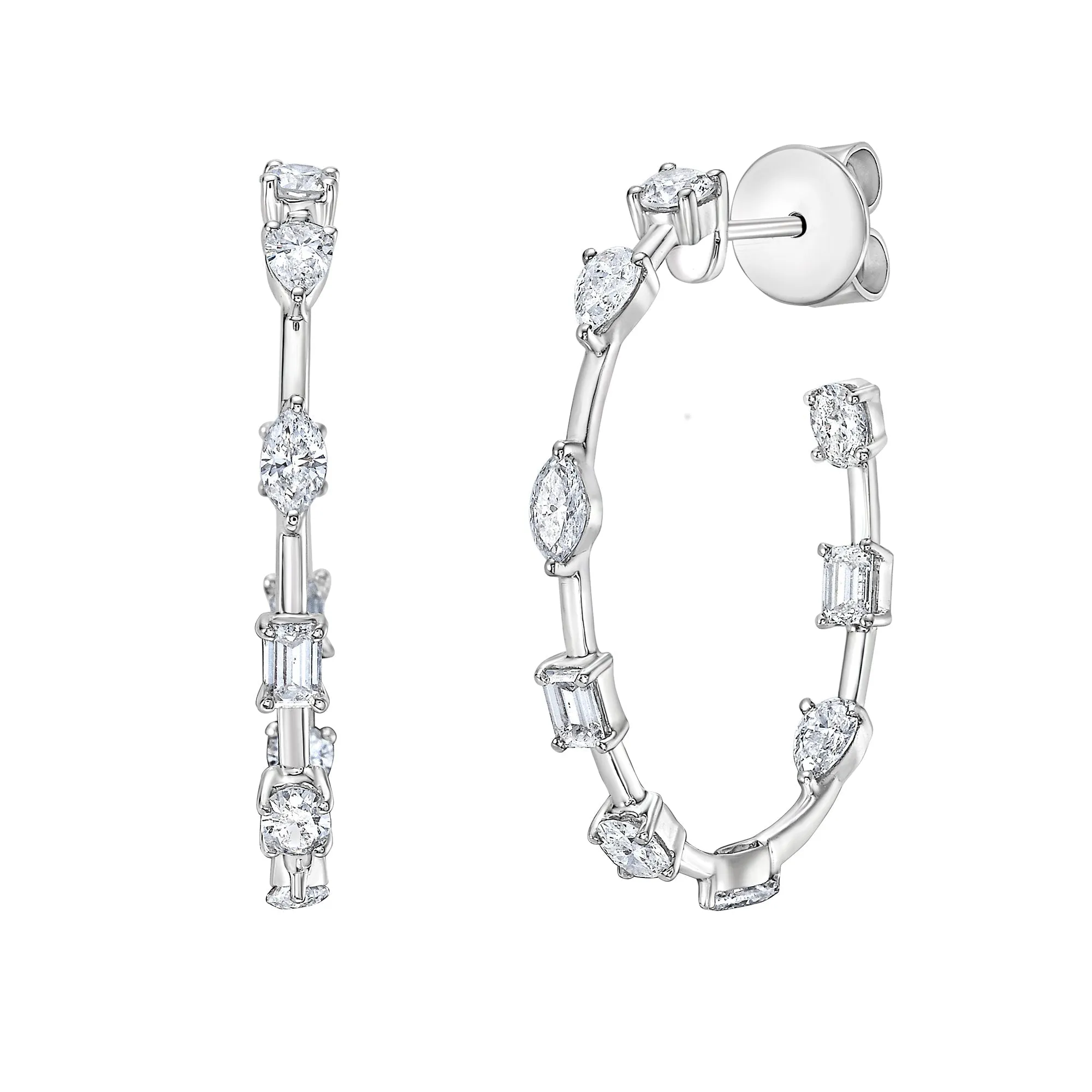 Ivy Midi Diamond Hoop Earrings