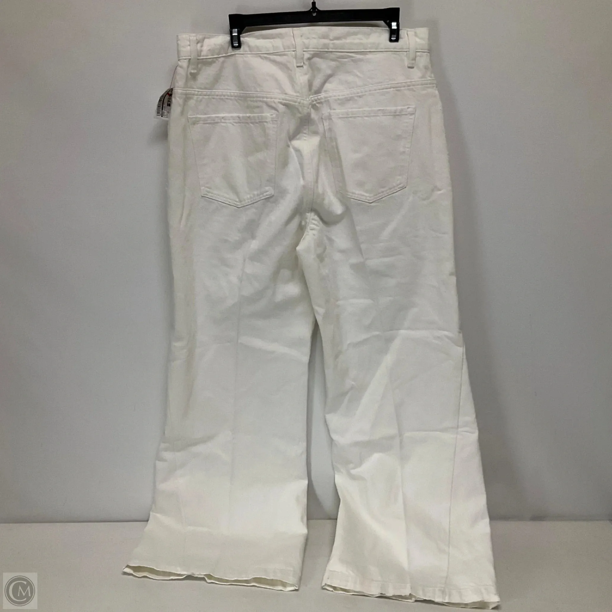 Jeans Wide Leg By Frame In White Denim, Size: 14