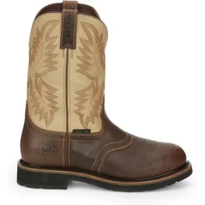 Justin Men's Superintendent 11" Steel Toe Western Work Boot -Brown- SE4661
