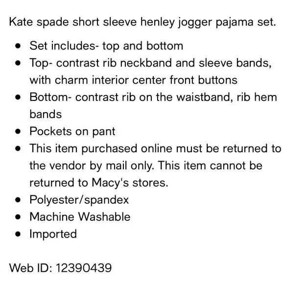 Kate Spade Henley Pajama Jogger