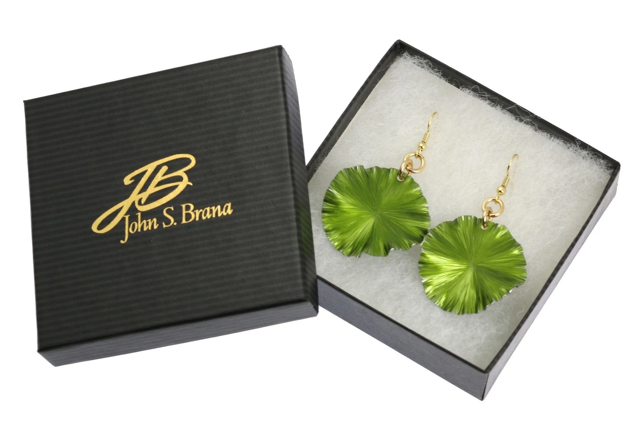 Medium Lime Anodized Aluminum Lily Pad Earrings