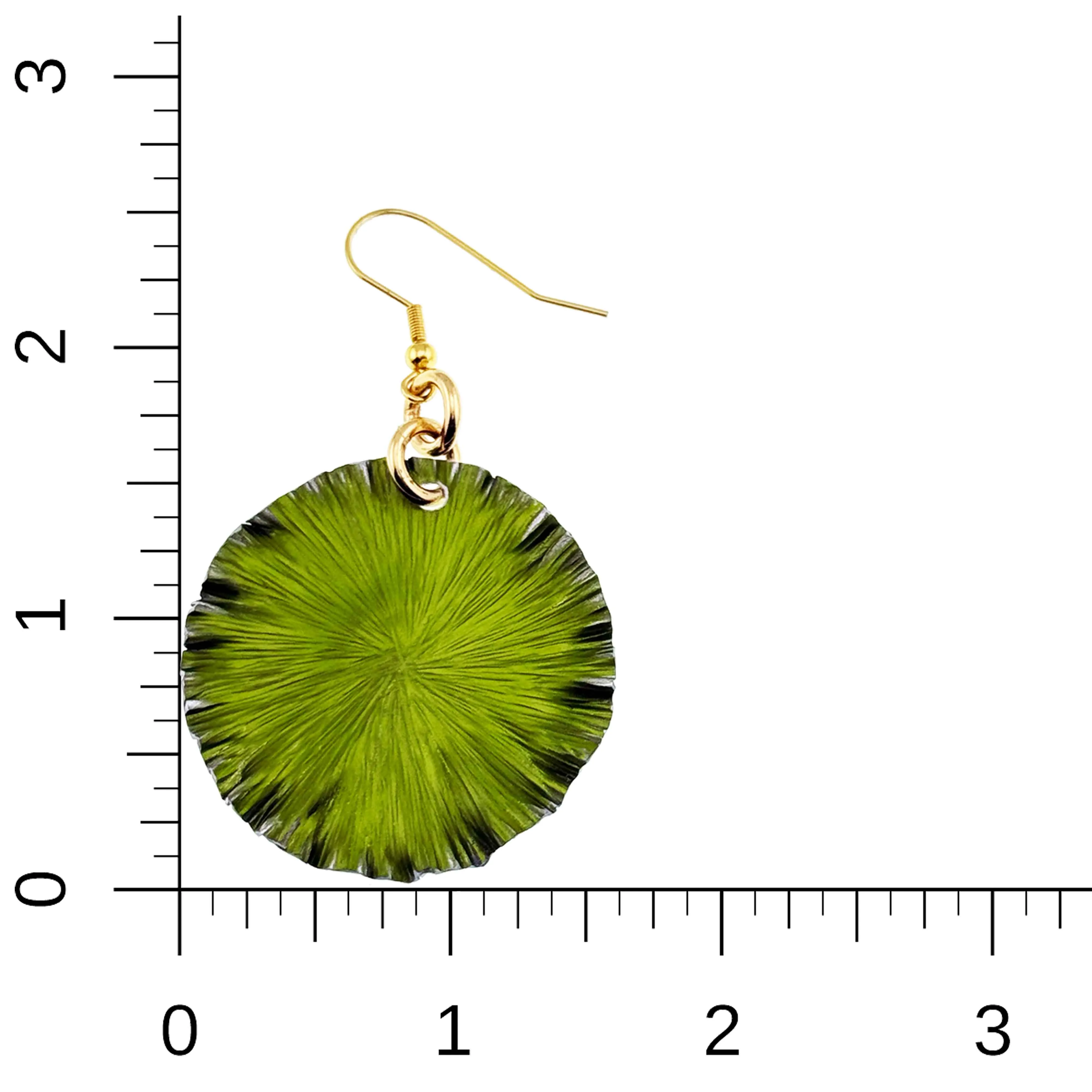 Medium Lime Anodized Aluminum Lily Pad Earrings
