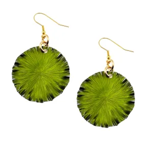 Medium Lime Anodized Aluminum Lily Pad Earrings