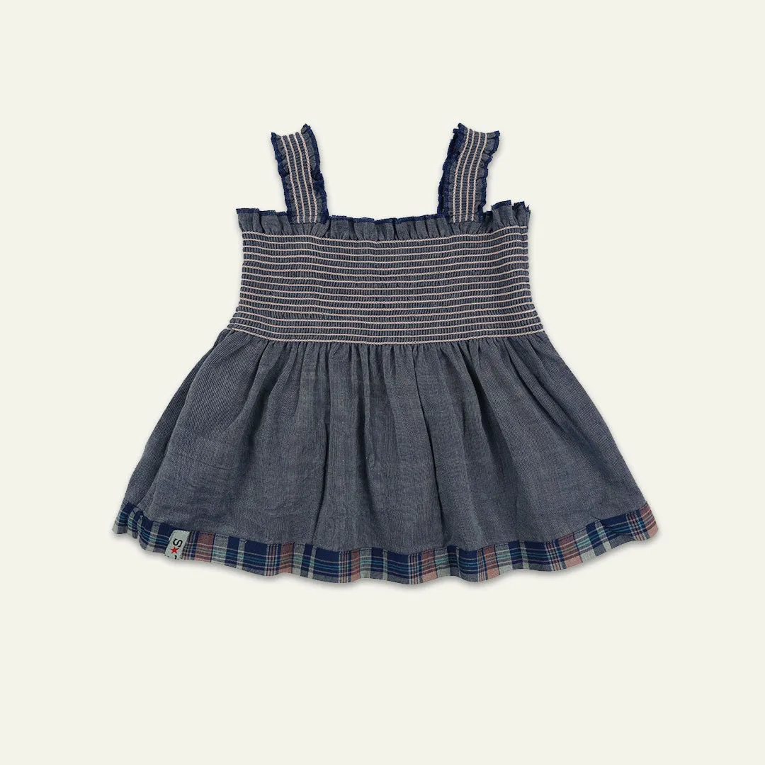 Multicoloured Check Print Dress And Pant Set