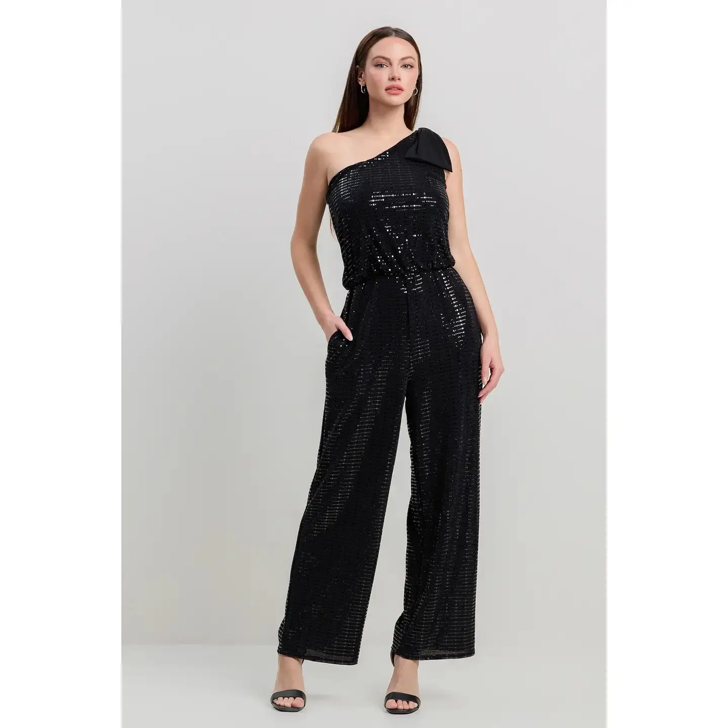 One Shoulder Statement Bow Fancy Jumpsuit