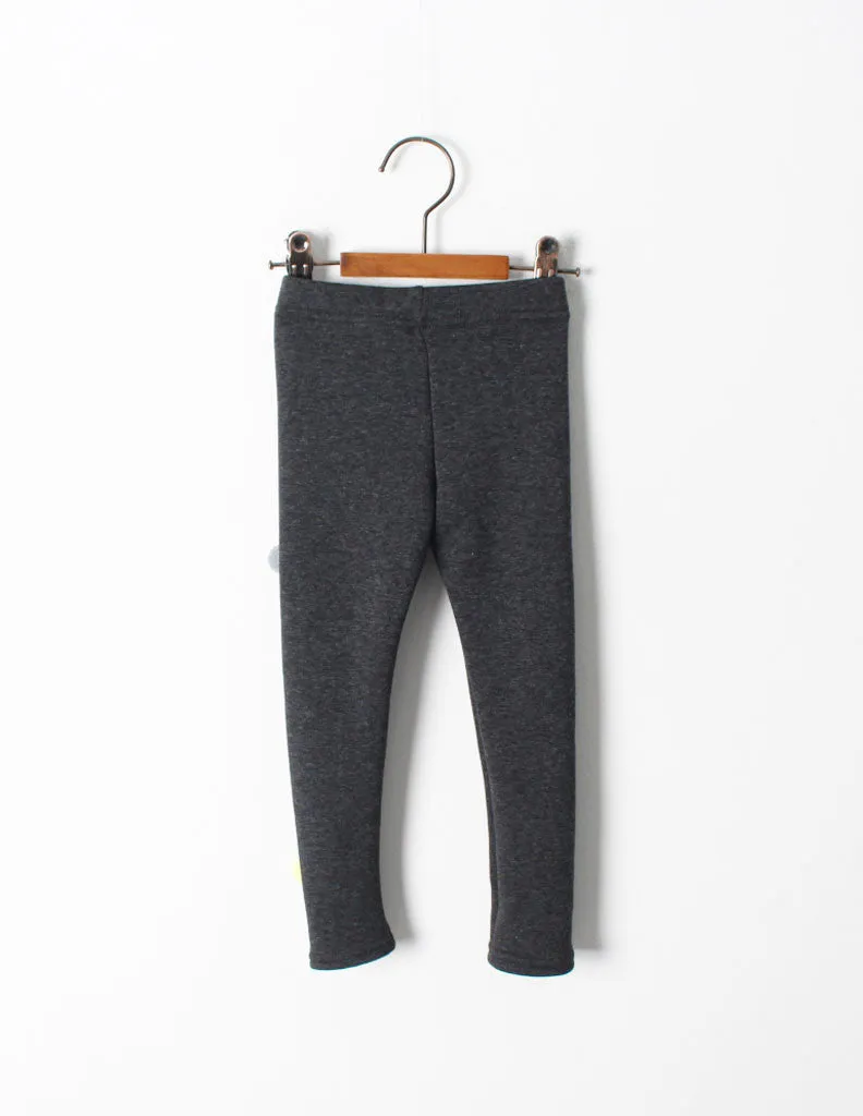 Pom-Pom Winter Leggings Charcoal