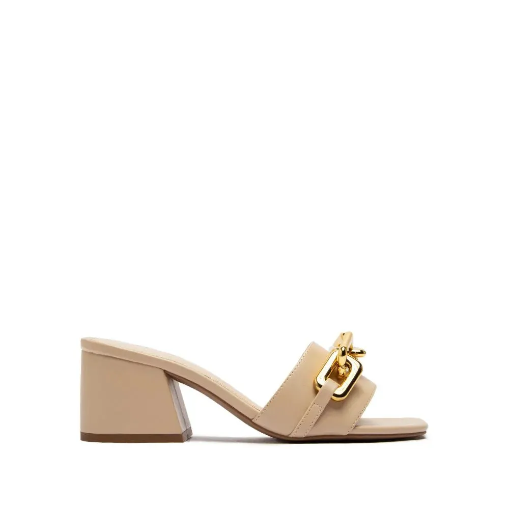 Qupid Open-Toed Heels (in Nude)