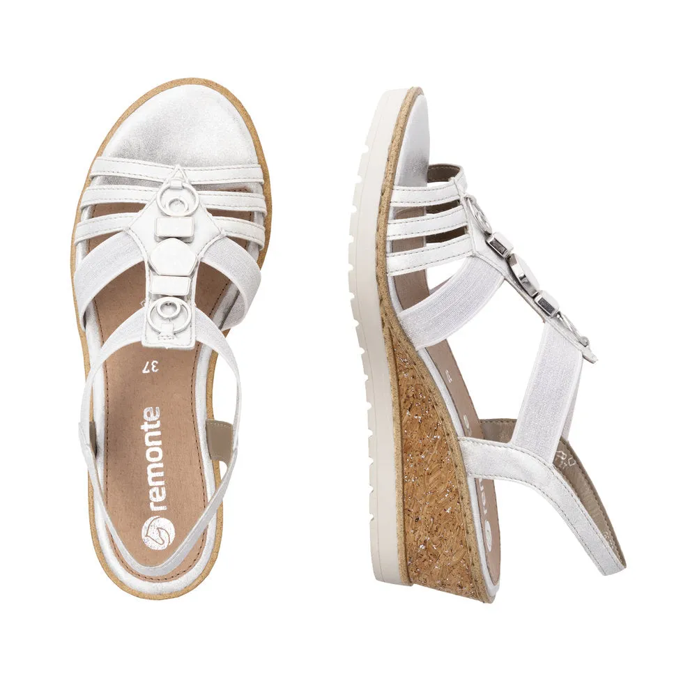Remonte - R6264 Low Wedge Comfort Sandal Silver