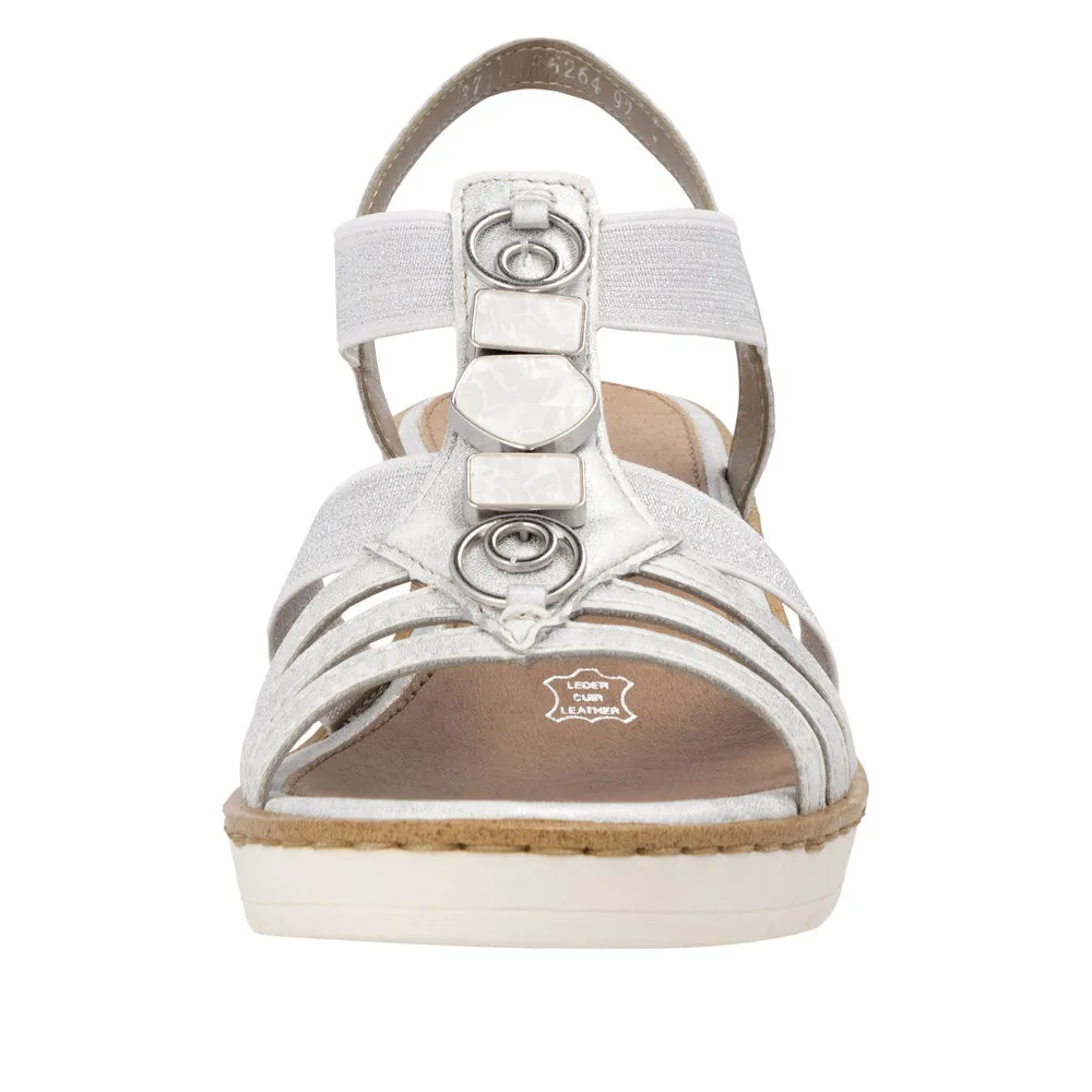 Remonte - R6264 Low Wedge Comfort Sandal Silver