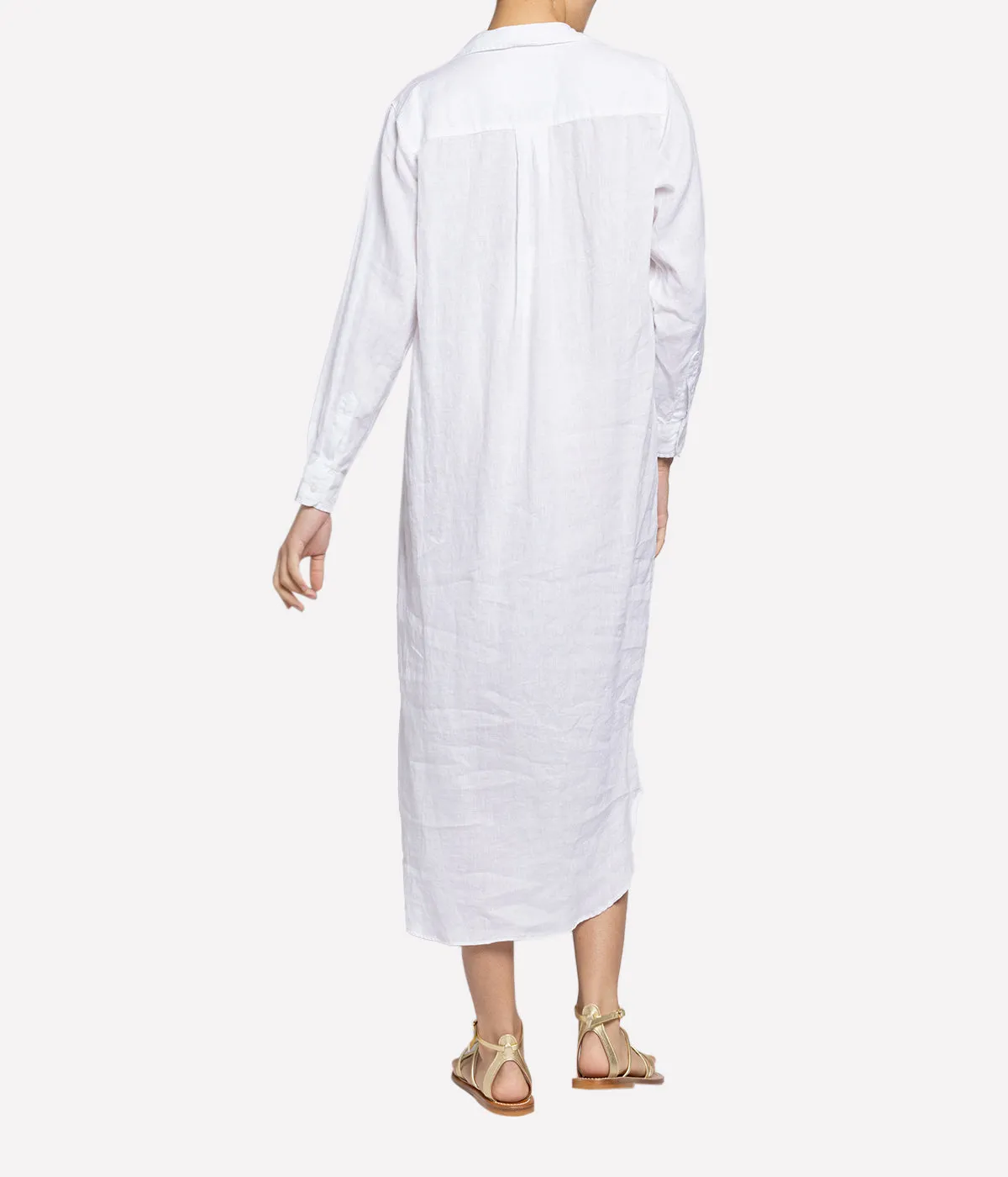 Rory Woven Linen Dress in White