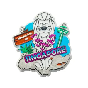 Rubberised Fridge Magnet - Singapore's Warm Welcome
