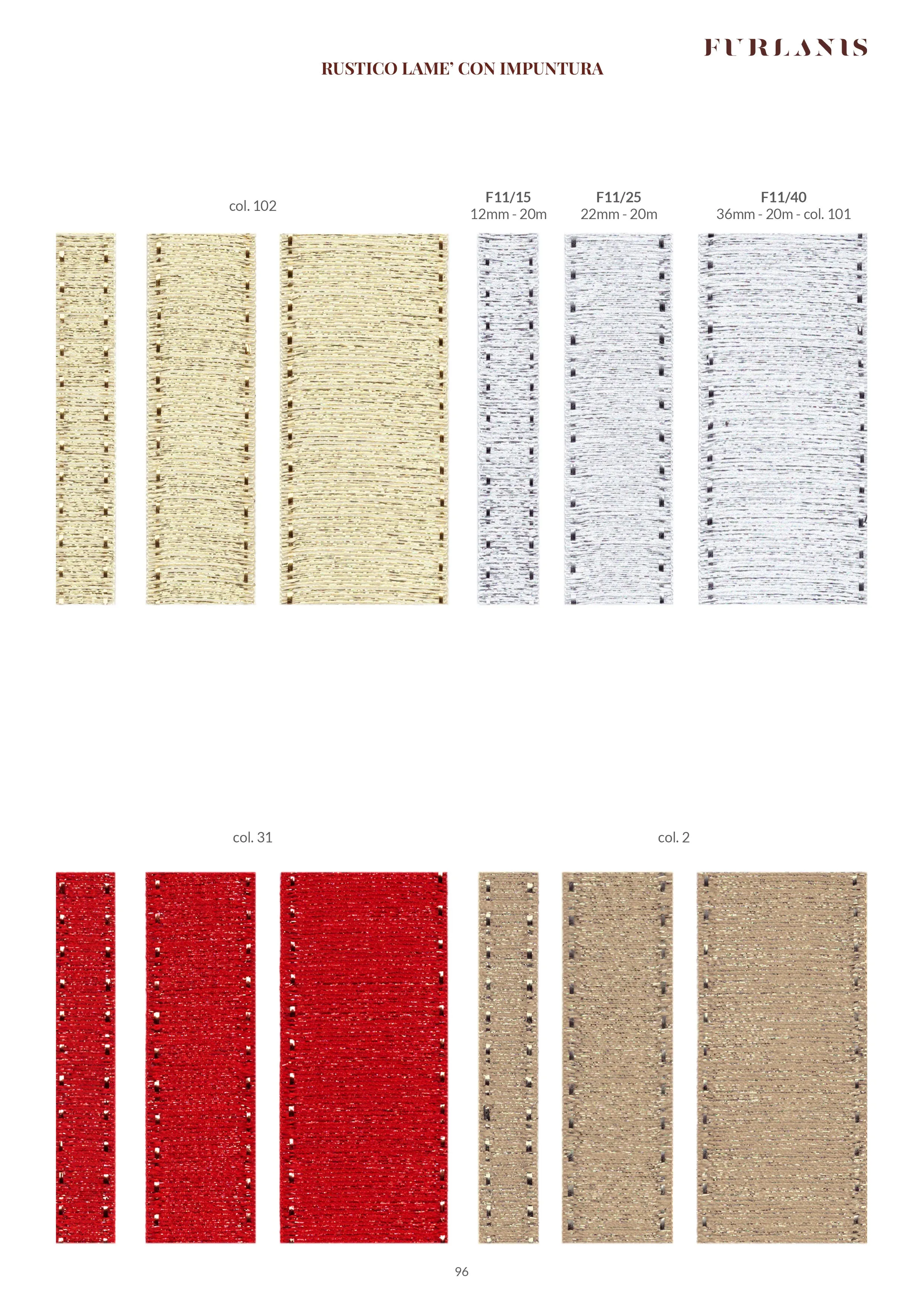 Rustico Lurex con Impuntura Oro 25 mm
