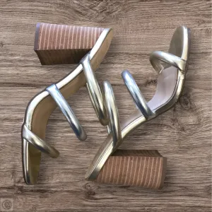 Sandals Heels Block By Shu Shop In Gold, Size: 6