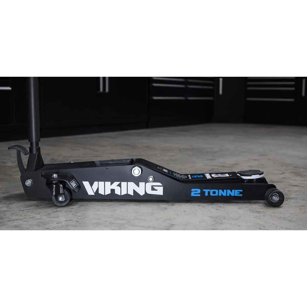 Sealey Viking 2 Tonne Low Entry Long Reach Trolley Jack with Rocket Lift