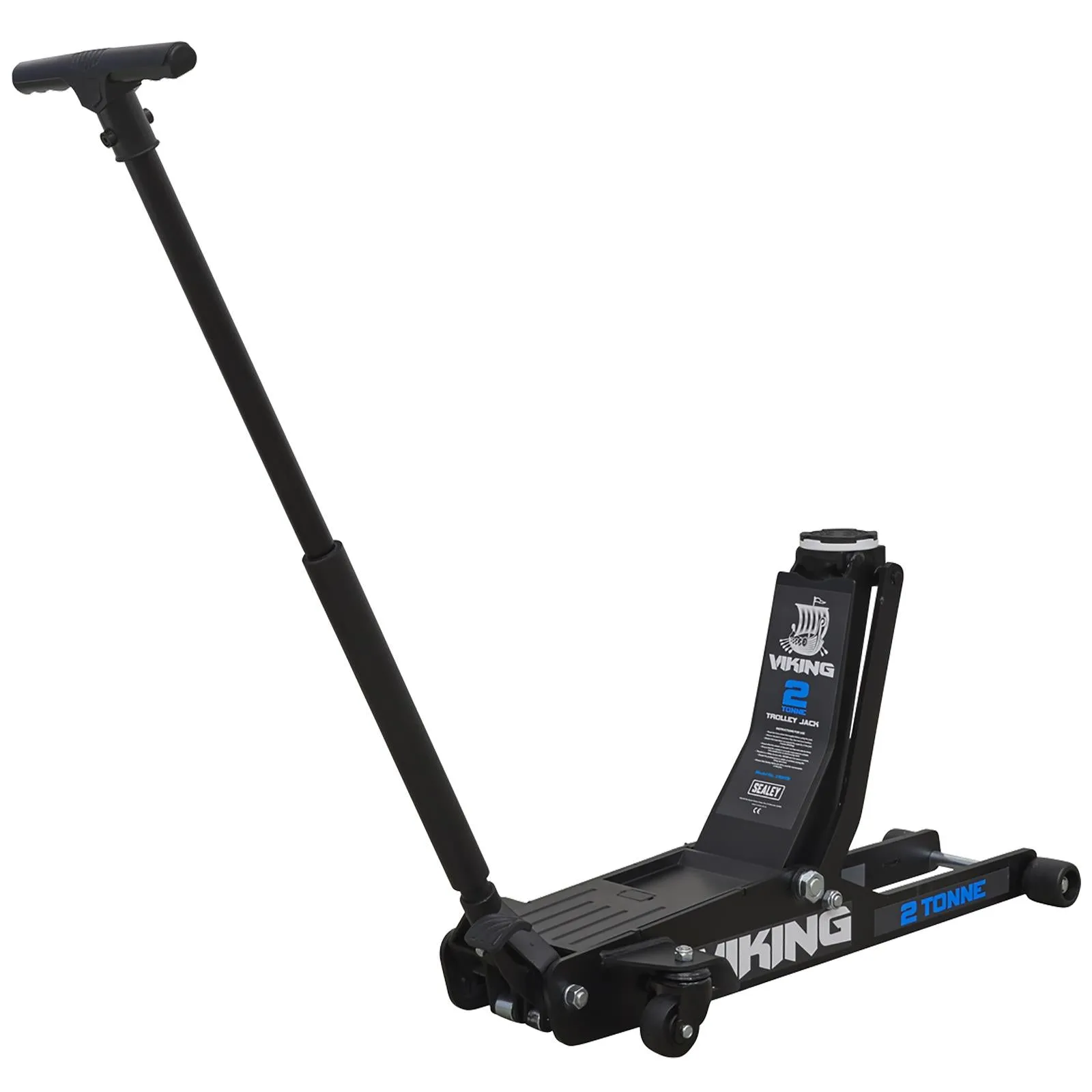 Sealey Viking 2 Tonne Low Entry Long Reach Trolley Jack with Rocket Lift