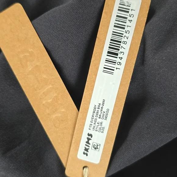 SKIMS Fits Everybody Unlined Demi Bra Size:38DDDD Onyx
