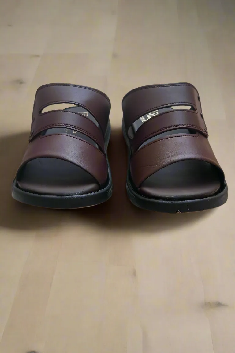 Soft Sole Stylish Slippers  - Brown - SS 002