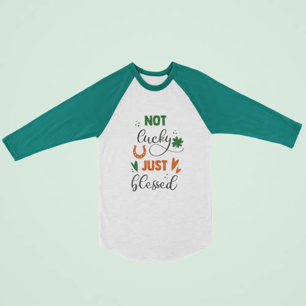 St. Patrick's Day Woman's 3/4" Raglan Tee Shirt - Blessed