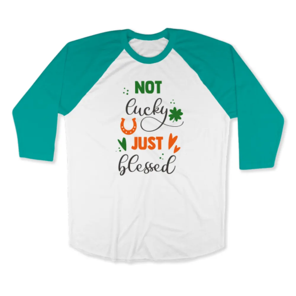 St. Patrick's Day Woman's 3/4" Raglan Tee Shirt - Blessed