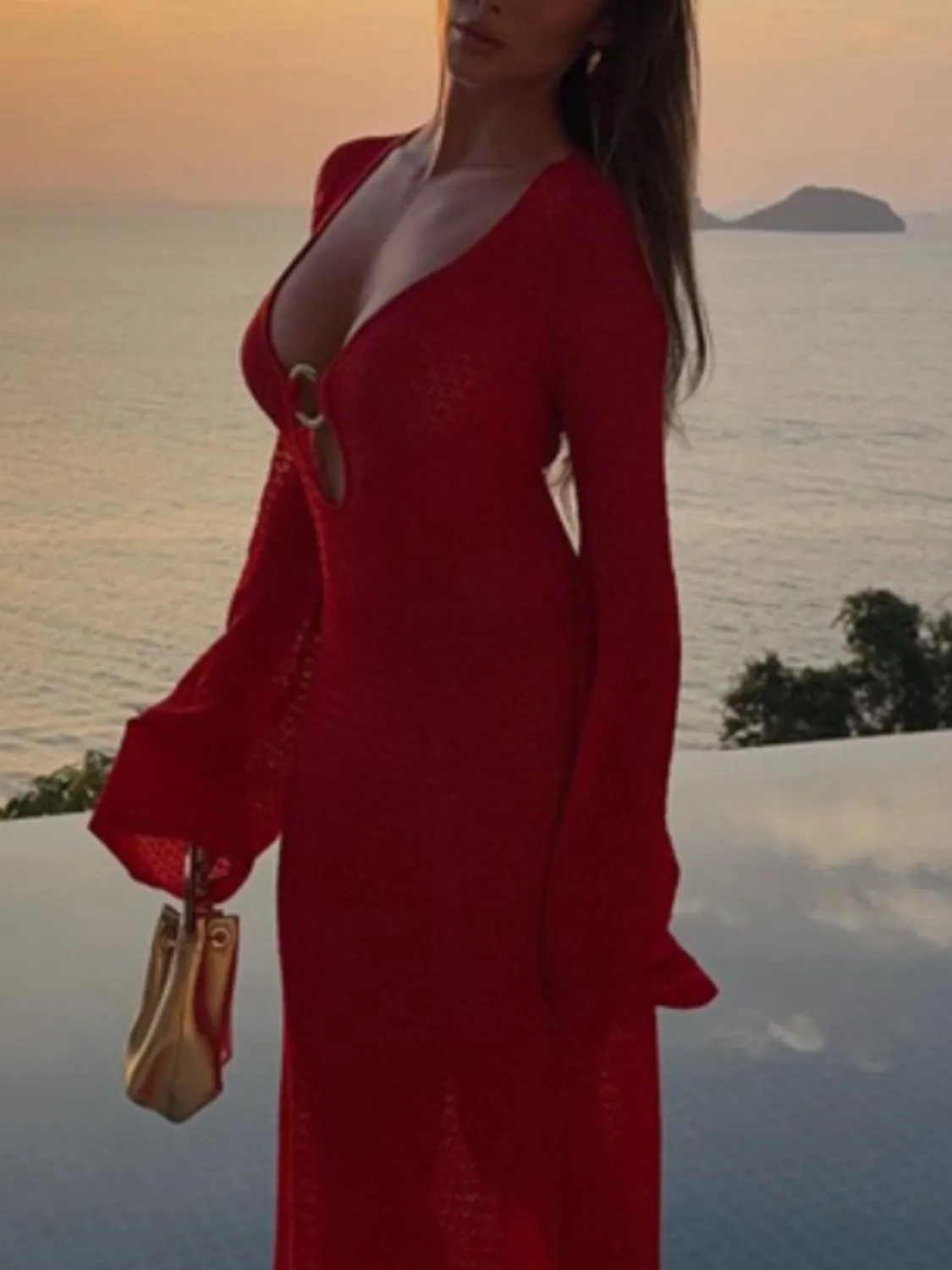 Sunlit Siren Slit Cover-Up Dress