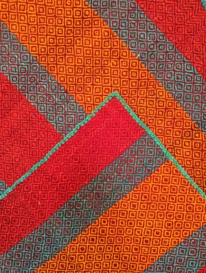 Sunset small diamond & stripe Peruvian Frazada