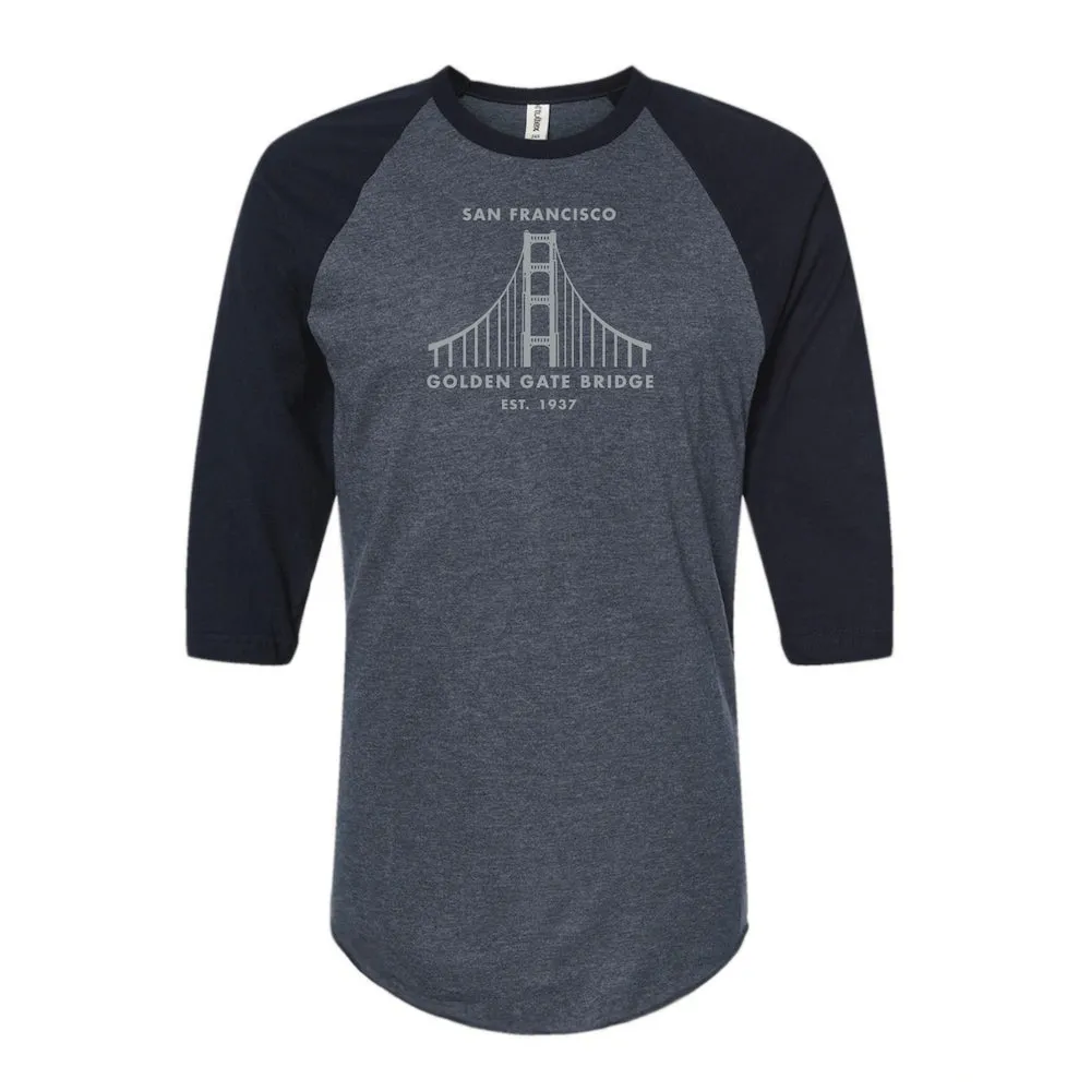 T-Shirt - Golden Gate Bridge 3/4 Sleeve Raglan