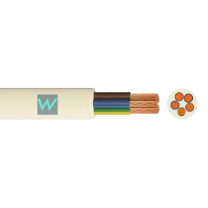 Time 3185Y 5 Core Round Flexible 1.5mm White Cable - 50M