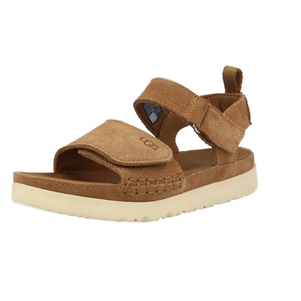 UGG Goldenstar K Chestnut Suede Platform Sandals